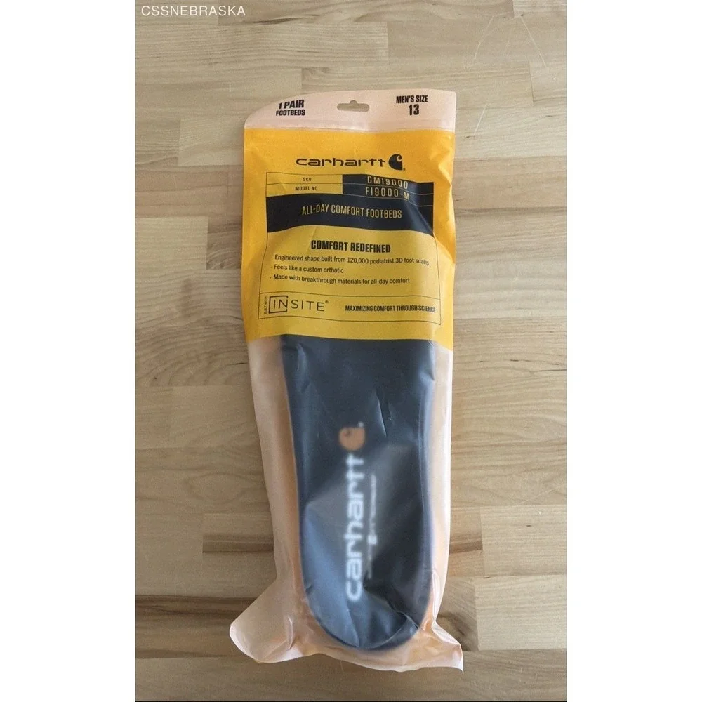 Carhartt Black Men's CMI9000‎ Insite Technology Footbeds - Size 13